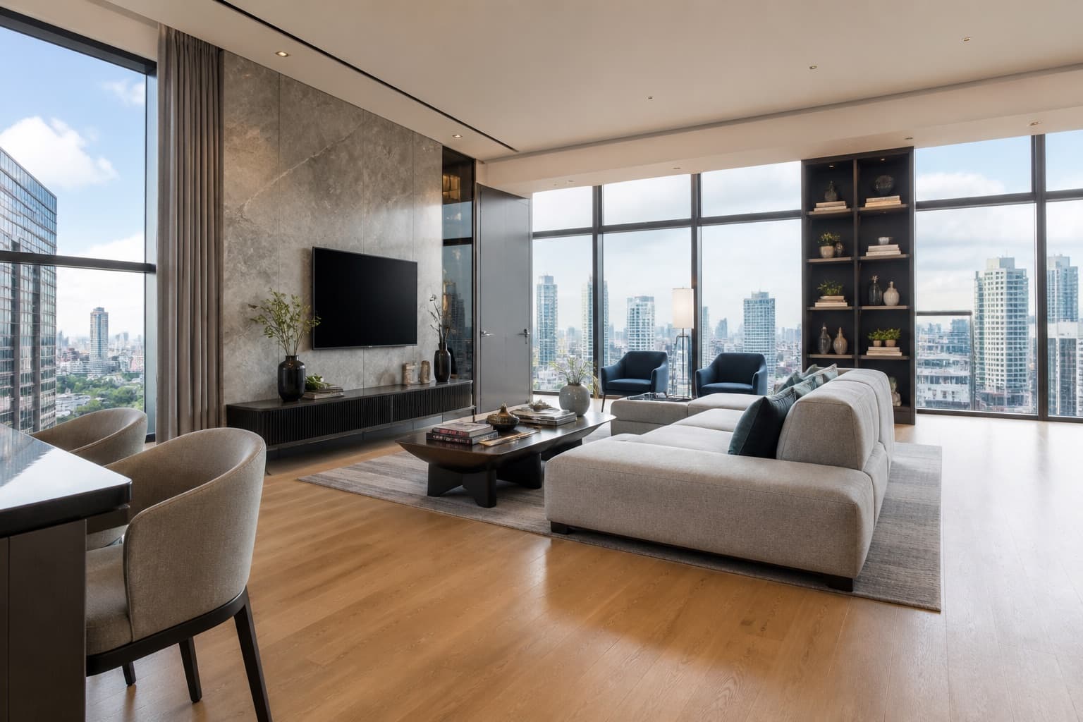 Contemporary apartment interior living space