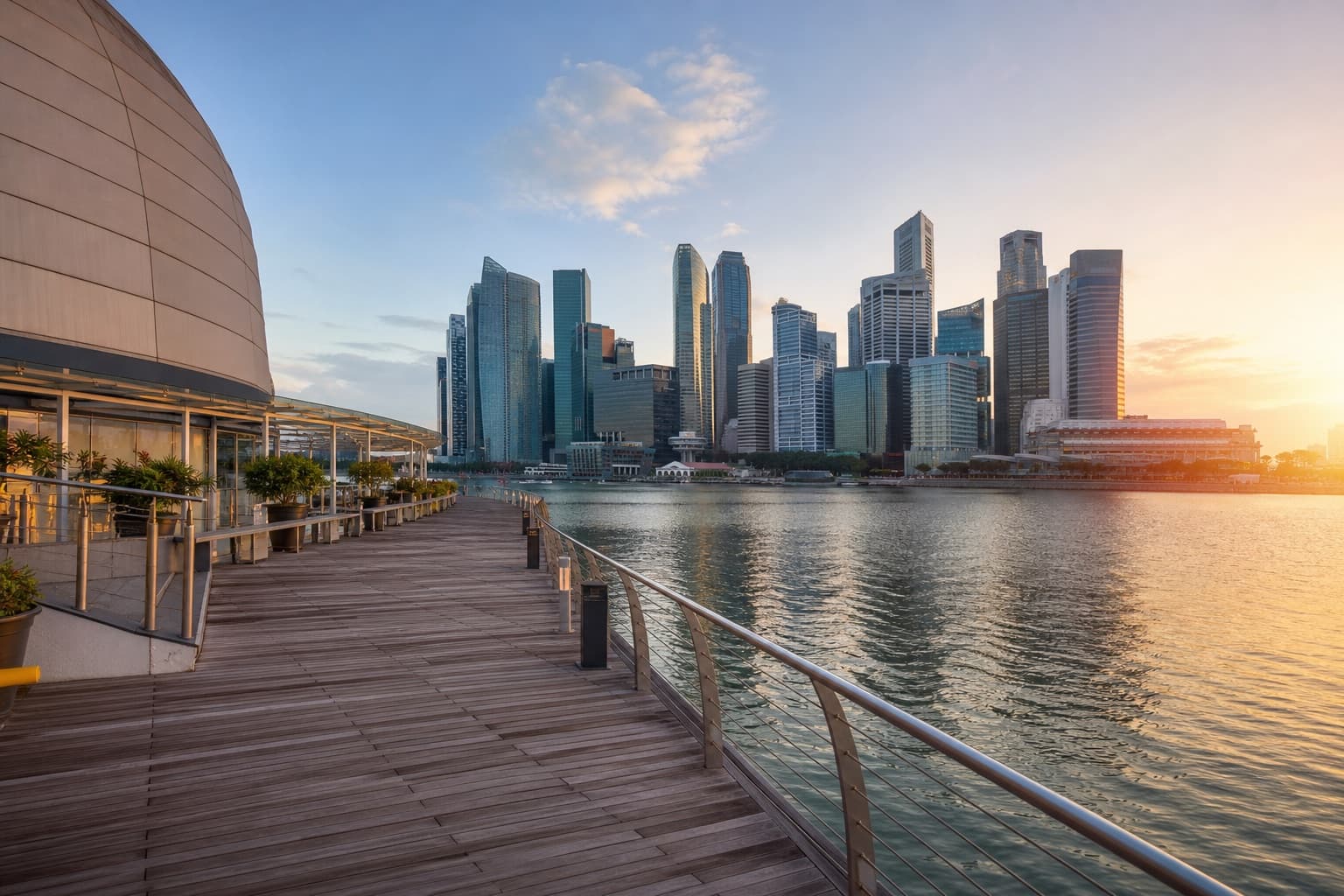 Marina Bay skyline waterfront view in Singapore